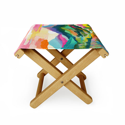 Mambo Art Studio Rainbow Mountain Painting Folding Stool