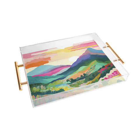 Mambo Art Studio Rainbow Mountain Painting Acrylic Tray
