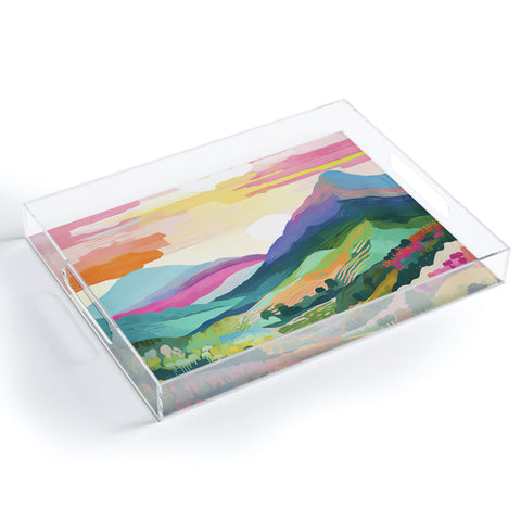 Mambo Art Studio Rainbow Mountain Painting Acrylic Tray
