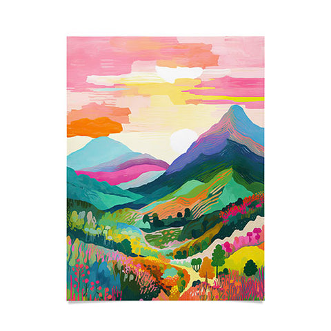 Mambo Art Studio Rainbow Mountain Painting Poster