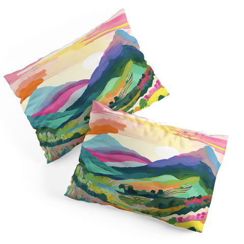 Mambo Art Studio Rainbow Mountain Painting Pillow Shams