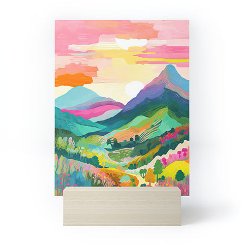 Mambo Art Studio Rainbow Mountain Painting Mini Art Print