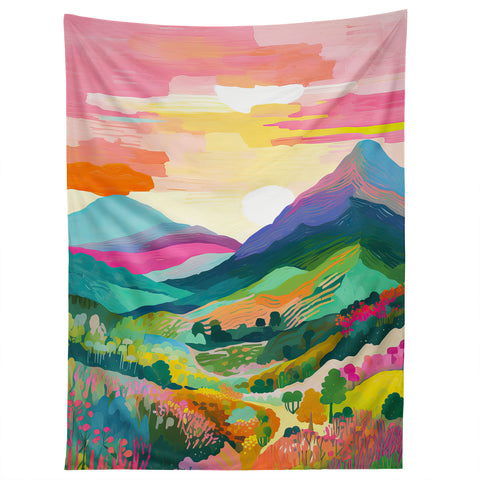 Mambo Art Studio Rainbow Mountain Painting Tapestry