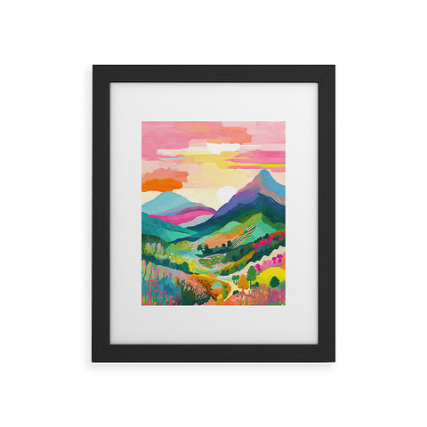 Mambo Art Studio Rainbow Mountain Painting Framed Art Print
