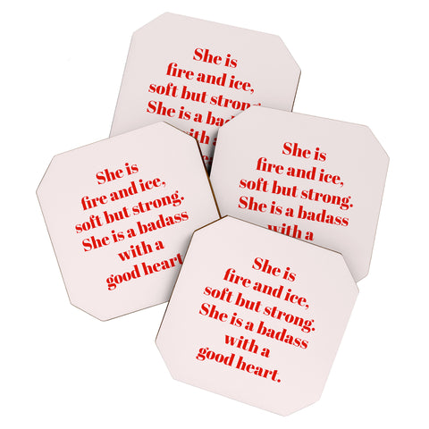 Mambo Art Studio She is Fire and Ice Coaster Set