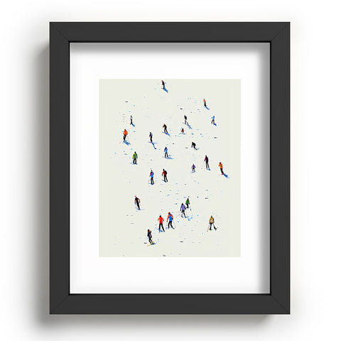 Mambo Art Studio Skiers In Crayon Recessed Framing Rectangle