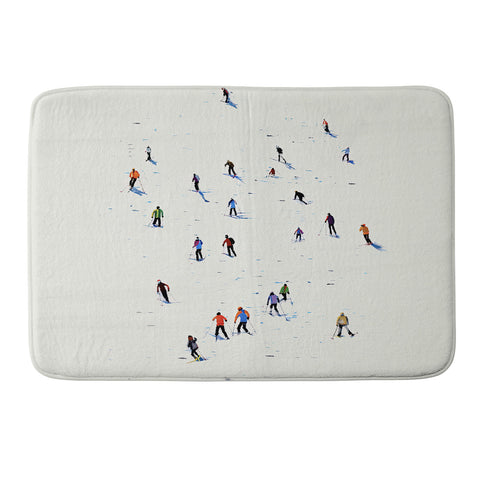 Mambo Art Studio Skiers In Crayon Memory Foam Bath Mat