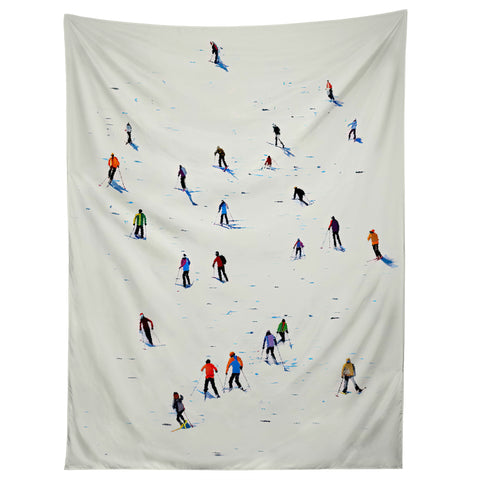 Mambo Art Studio Skiers In Crayon Tapestry