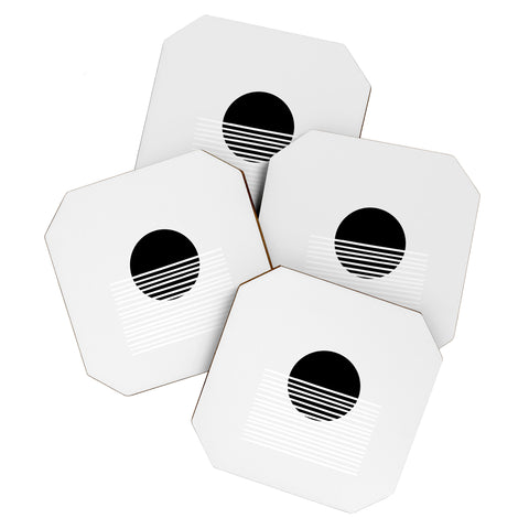 Mambo Art Studio Sunset Monochrome Coaster Set