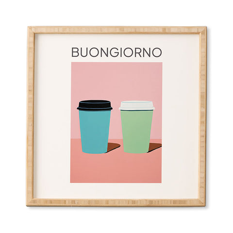 Mambo Art Studio Take away coffee Buongiorno Framed Wall Art
