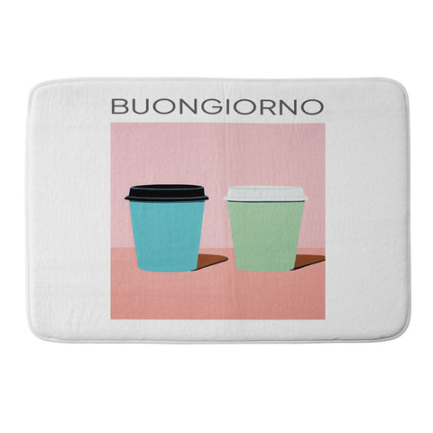 Mambo Art Studio Take away coffee Buongiorno Memory Foam Bath Mat