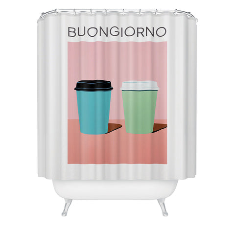 Mambo Art Studio Take away coffee Buongiorno Shower Curtain
