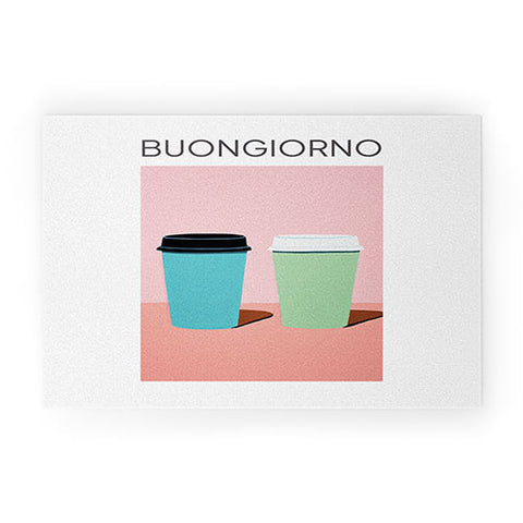 Mambo Art Studio Take away coffee Buongiorno Welcome Mat