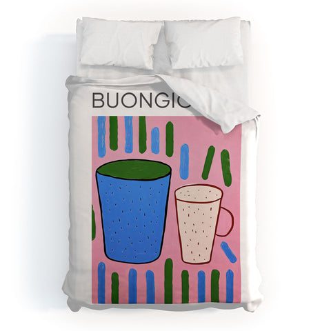 Mambo Art Studio Tea Coffee cups Buongiorno Duvet Cover