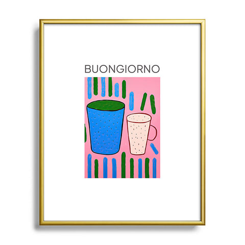 Mambo Art Studio Tea Coffee cups Buongiorno Metal Framed Art Print