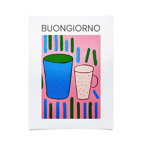Mambo Art Studio Tea Coffee cups Buongiorno Poster