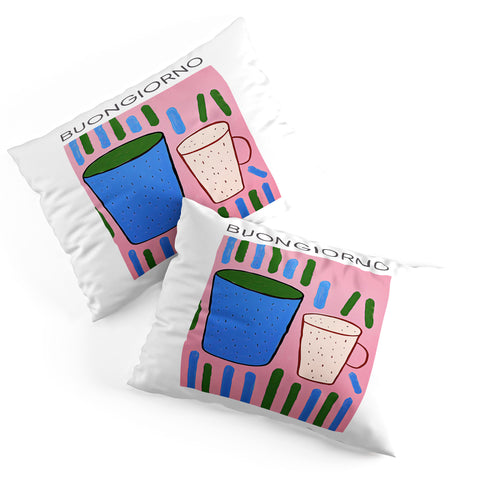 Mambo Art Studio Tea Coffee cups Buongiorno Pillow Shams