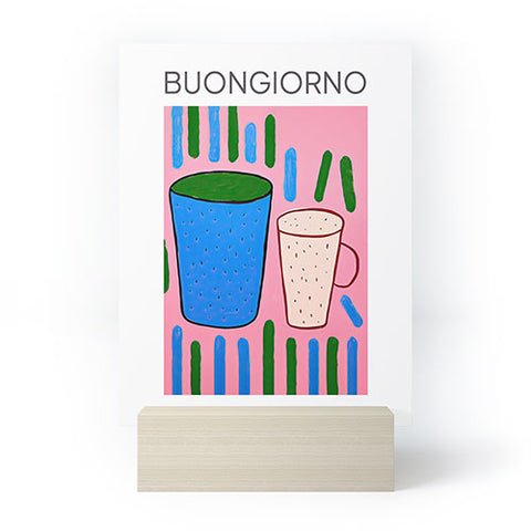 Mambo Art Studio Tea Coffee cups Buongiorno Mini Art Print