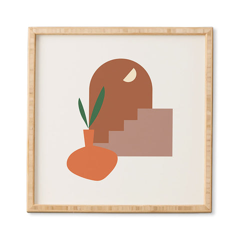 Mambo Art Studio Terracota Minimal Vase Framed Wall Art havenly