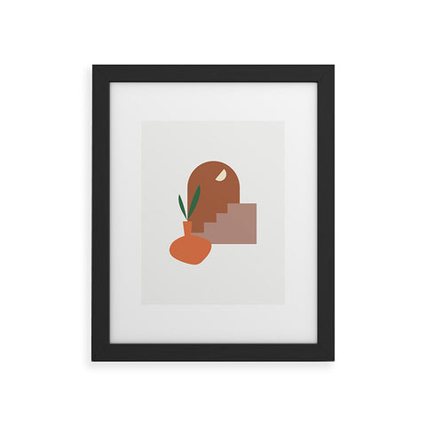 Mambo Art Studio Terracota Minimal Vase Framed Art Print