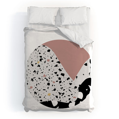 Mambo Art Studio Terrazzo in Pink Circle Duvet Cover