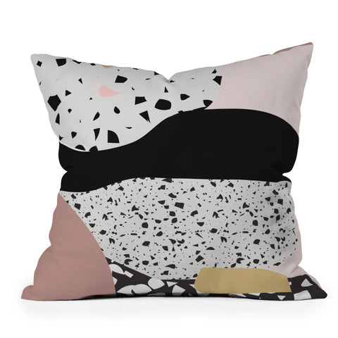 Mambo Art Studio Terrazzo in Pink Outdoor Throw Pillow