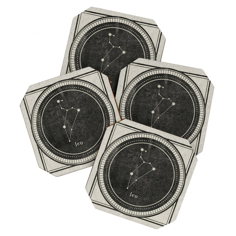 Mambo Art Studio Vintage Astrology Leo Coaster Set