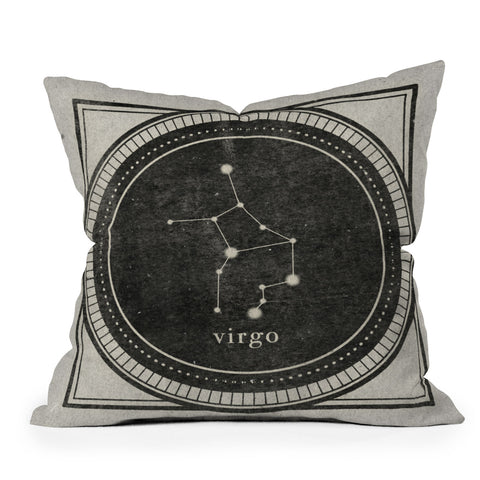 Mambo Art Studio Vintage Astrology Virgo Outdoor Throw Pillow