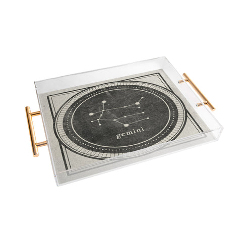 Mambo Art Studio Vintage Zodiac Gemini Acrylic Tray