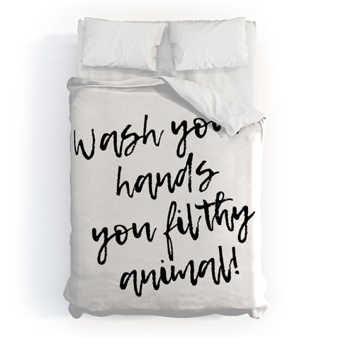 Mambo Art Studio Wash your hands Duvet Cover