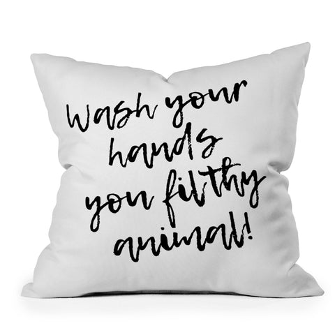 Mambo Art Studio Wash your hands Outdoor Throw Pillow
