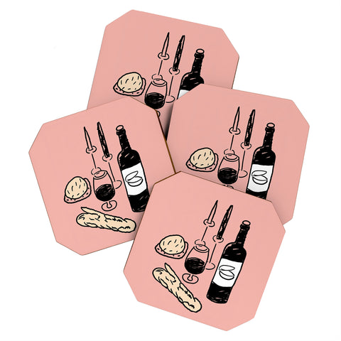 Mambo Art Studio Wine and Dread Coaster Set
