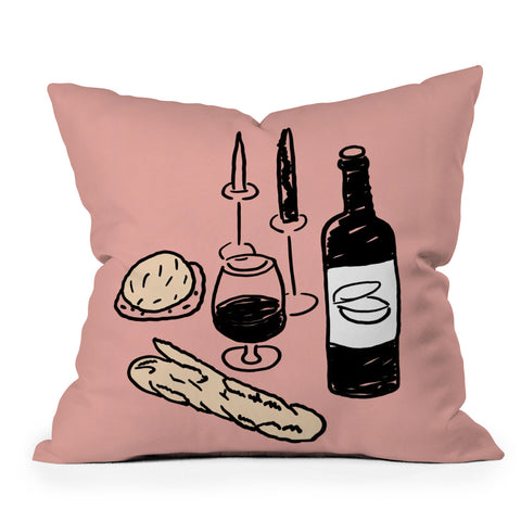 Mambo Art Studio Wine and Dread Throw Pillow