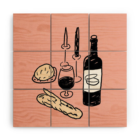 Mambo Art Studio Wine and Dread Wood Wall Mural