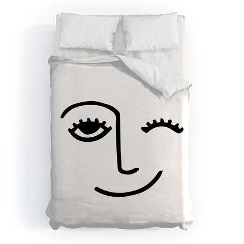 Mambo Art Studio Wink Face Duvet Cover