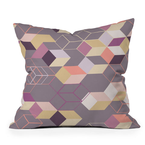 Mareike Boehmer 3D Geometry Cubes 1 Outdoor Throw Pillow