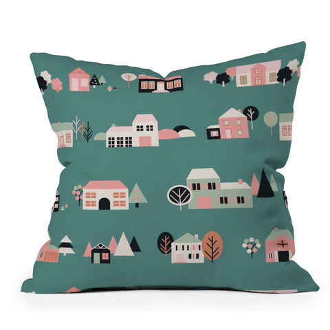 Mareike Boehmer Scandinavian Summer Houses 1 Outdoor Throw Pillow