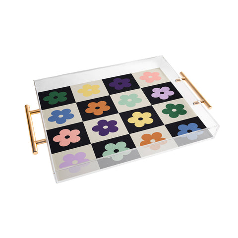 MariaMariaCreative Bloom Check Multi Acrylic Tray
