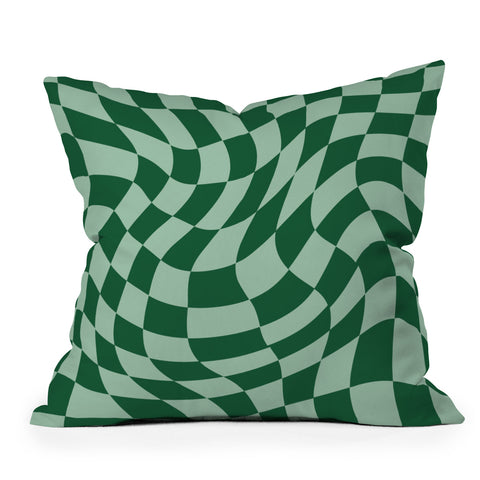 MariaMariaCreative Play Checkers Sage Outdoor Throw Pillow