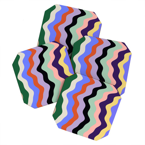 MariaMariaCreative Waves Stripe Multi Coaster Set