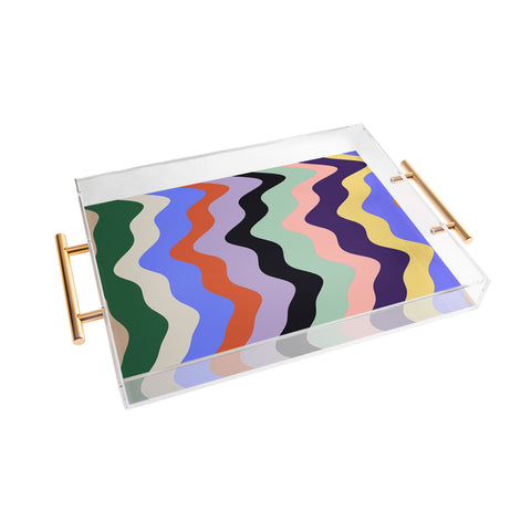 MariaMariaCreative Waves Stripe Multi Acrylic Tray