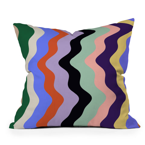 MariaMariaCreative Waves Stripe Multi Outdoor Throw Pillow