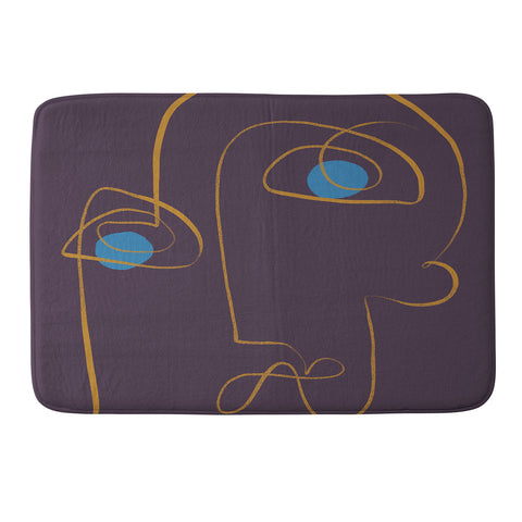 Marin Vaan Zaal Artur Minimalist Line Drawing Memory Foam Bath Mat