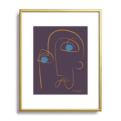 Marin Vaan Zaal Artur Minimalist Line Drawing Metal Framed Art Print