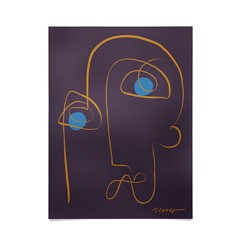 Marin Vaan Zaal Artur Minimalist Line Drawing Poster