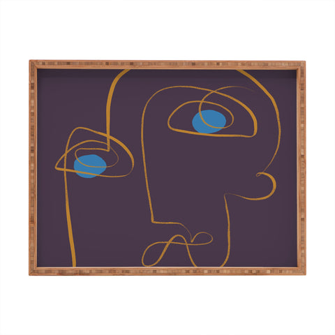 Marin Vaan Zaal Artur Minimalist Line Drawing Rectangular Tray