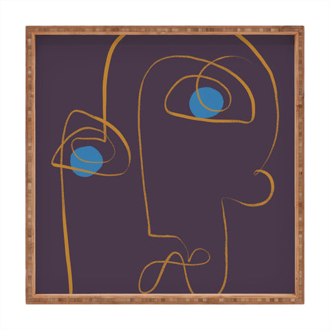 Marin Vaan Zaal Artur Minimalist Line Drawing Square Tray