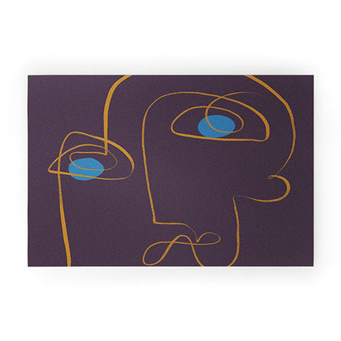 Marin Vaan Zaal Artur Minimalist Line Drawing Welcome Mat