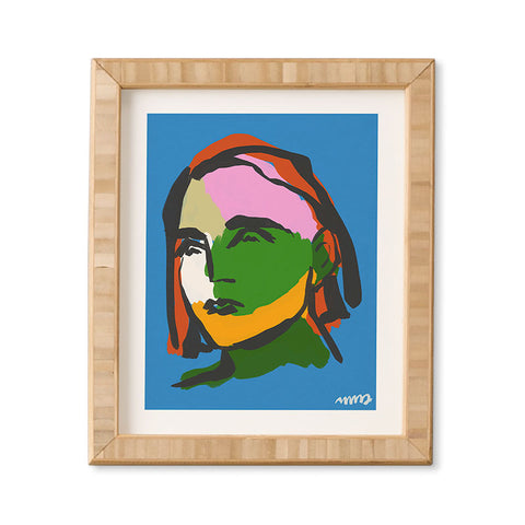 Marin Vaan Zaal Asceline in Blue Modern female Framed Wall Art