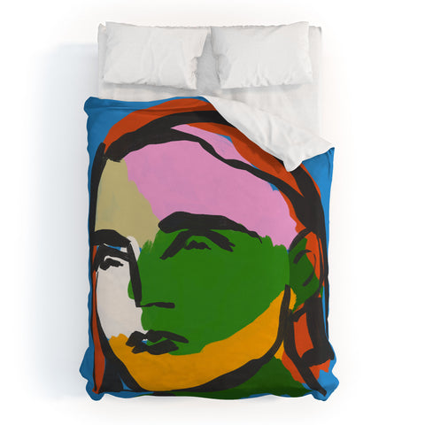 Marin Vaan Zaal Asceline in Blue Modern female Duvet Cover